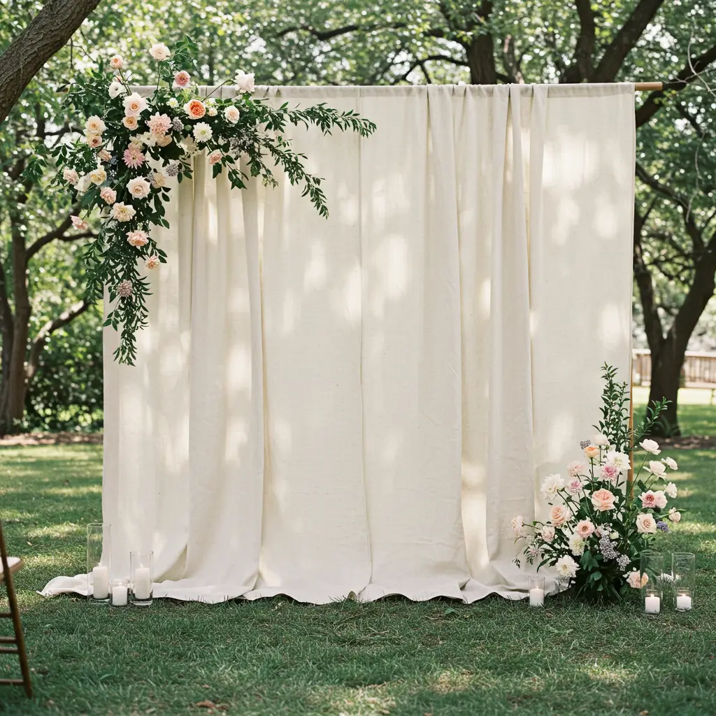 . Simple White Drapery Backdrop
