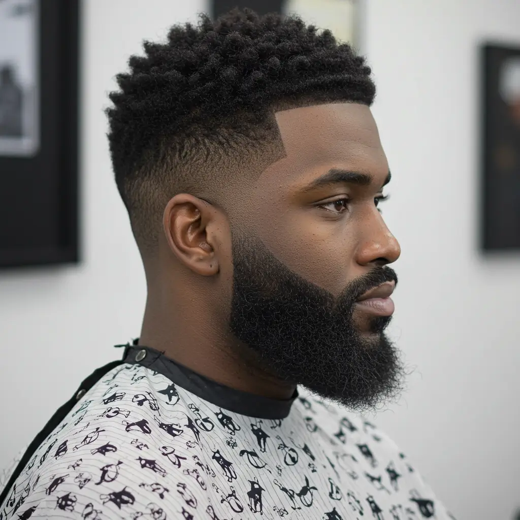 Skin Fade with Beard Fade Blend