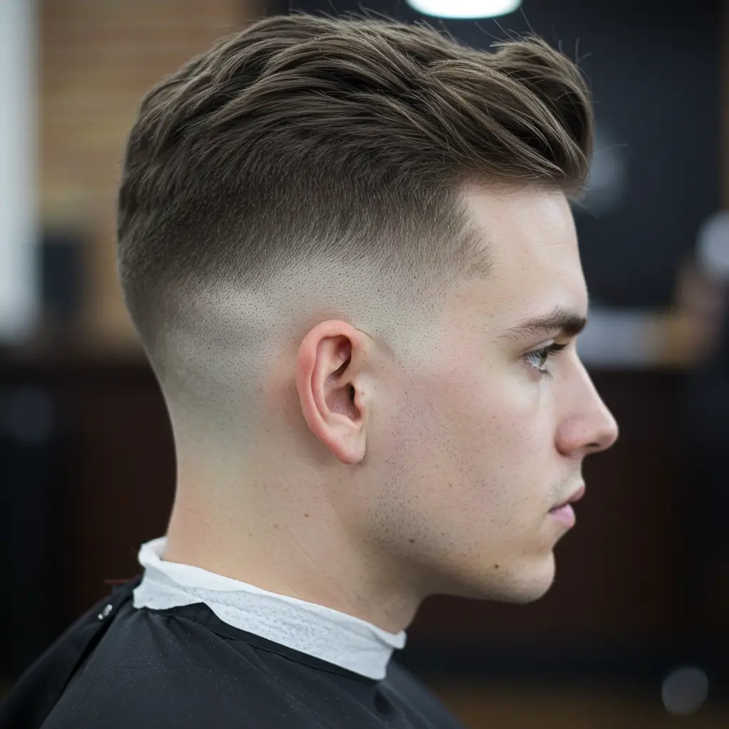 Skin Fade with Brushed Side Top