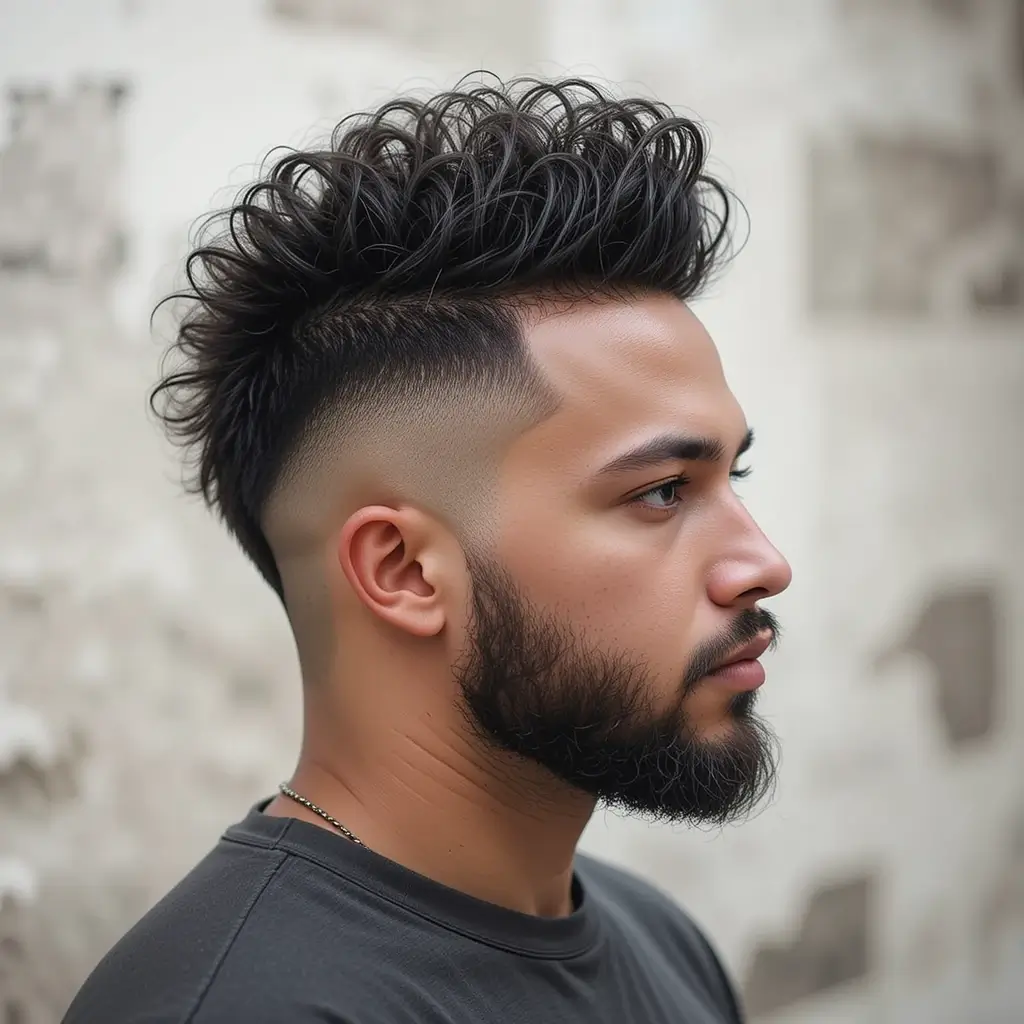 Skin Fade with Coiled Mohawk