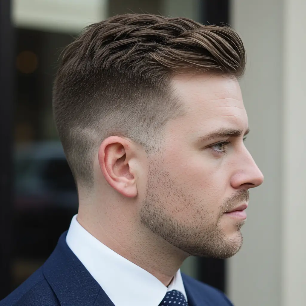 Skin Fade with Ivy League Cut