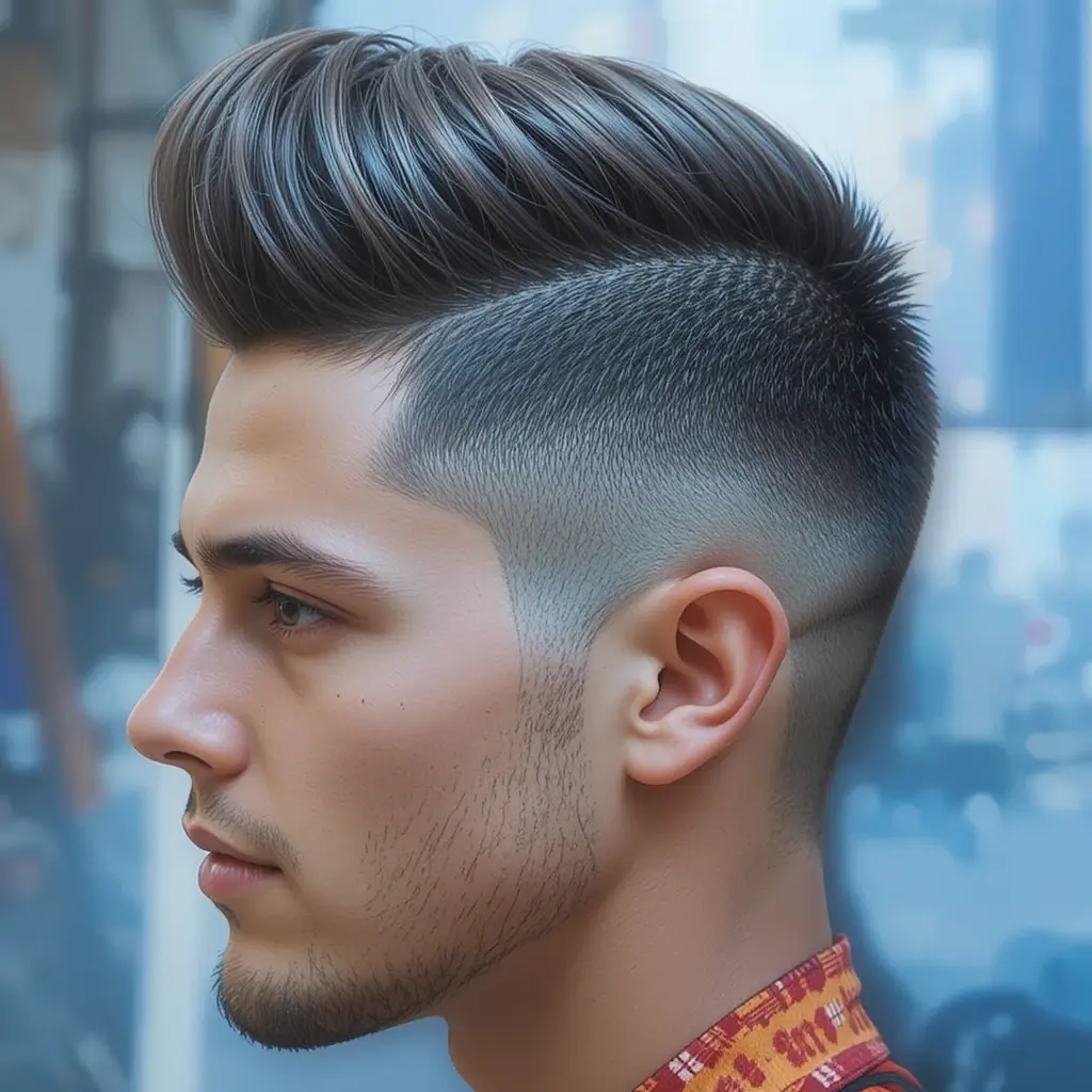 Skin Fade with Short Pompadour