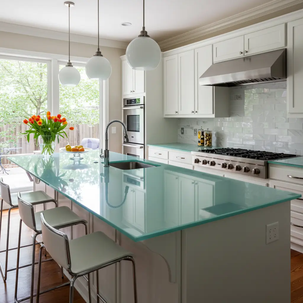 Sleek Glass Countertops for a Clean Look