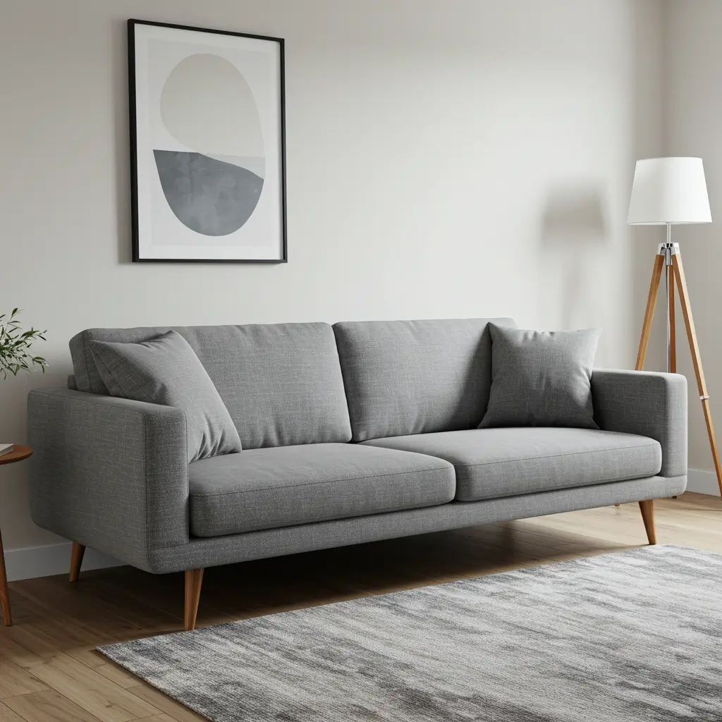 Sleek Low-Profile Sofa with Wooden Legs