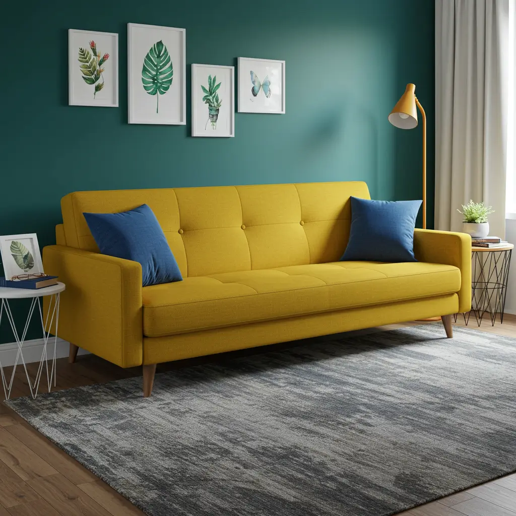 Sleeper Sofa in Bold Color Pop