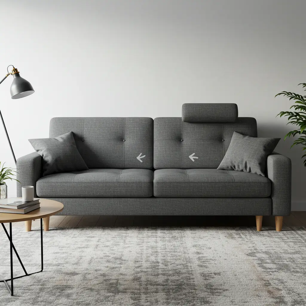 . Sleeper Sofa with Adjustable Headrest