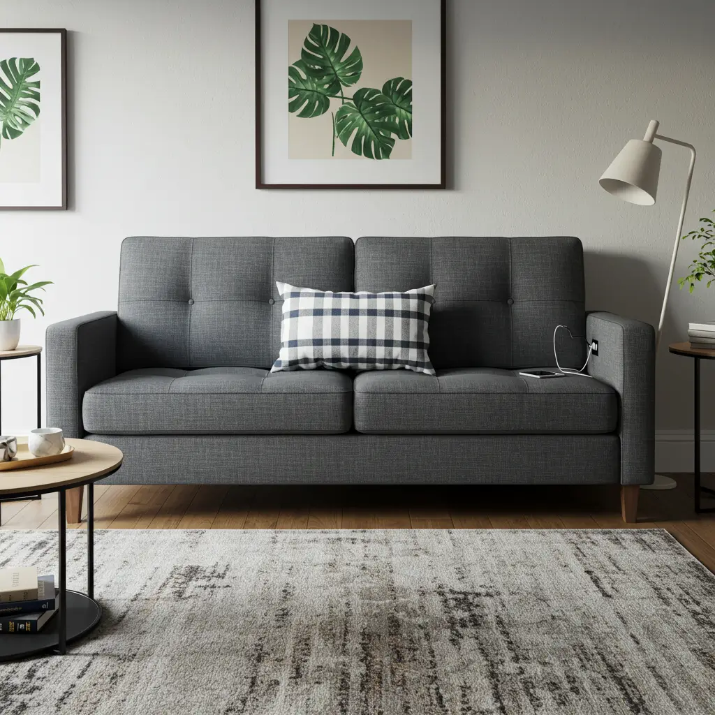 Sofa Bed with Built-In USB Ports