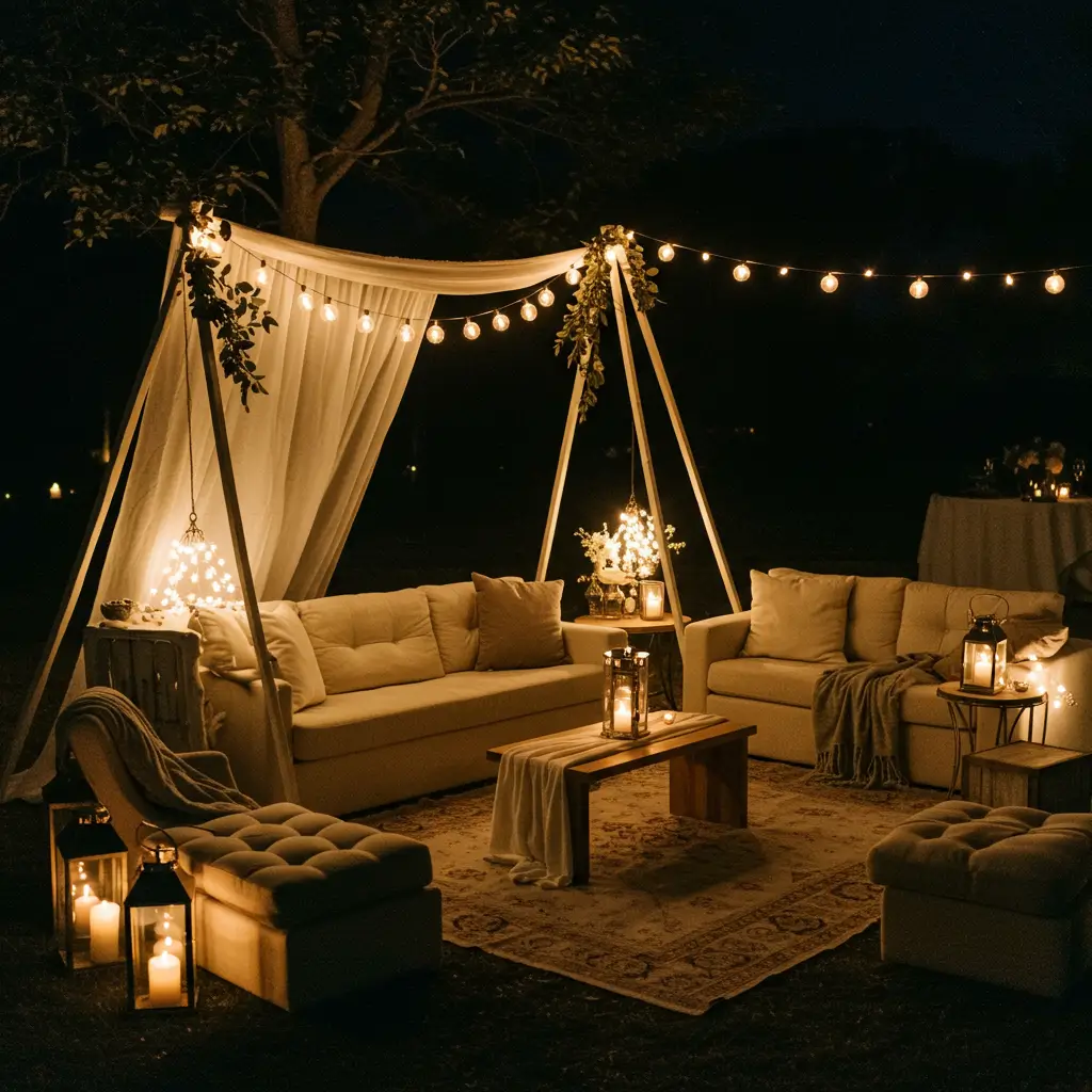 . Softly Lit Lounge Corners