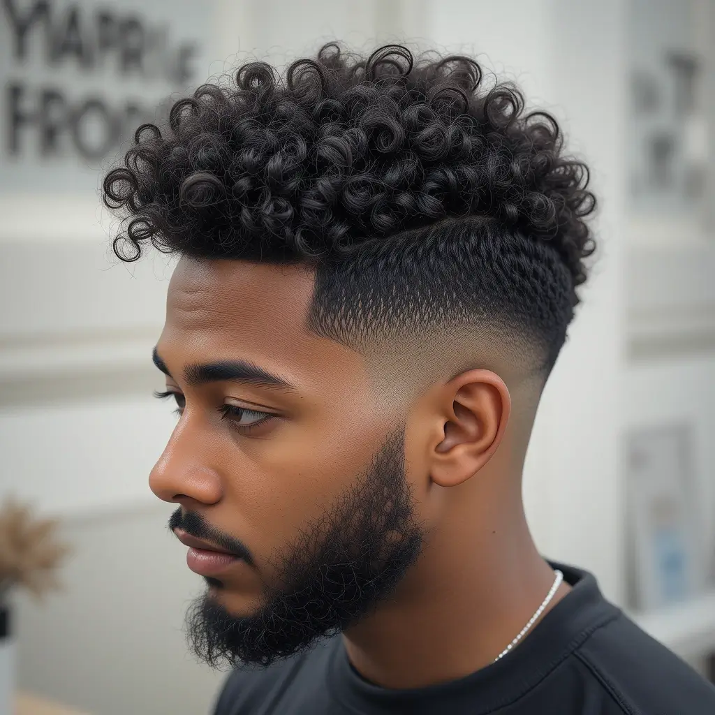 Sponged Top Fade with Defined Beard