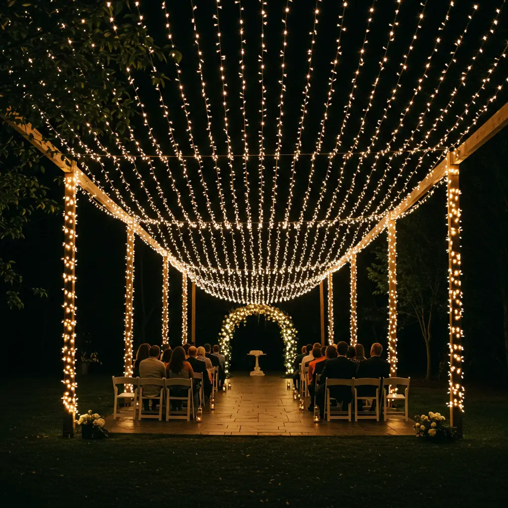 String Lights Overhead Canopy