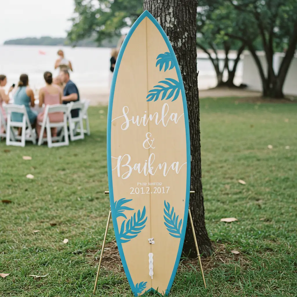 Surfboard Guest Welcome Sign