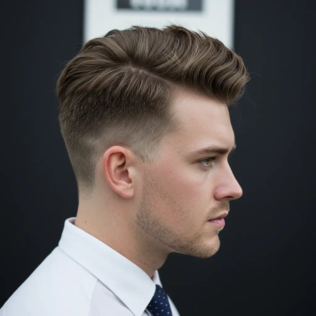 Temple Fade with Brushed Up Top
