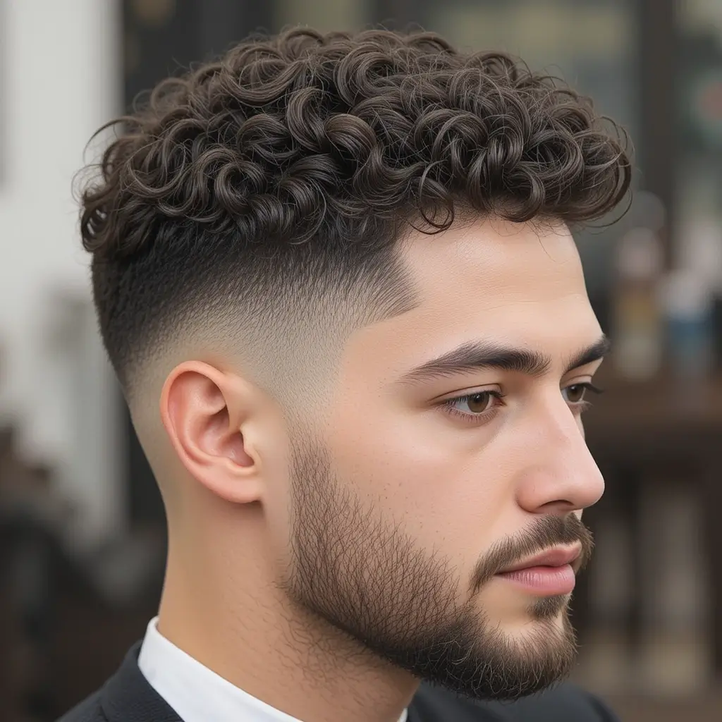 Temple Fade with Tapered Beard