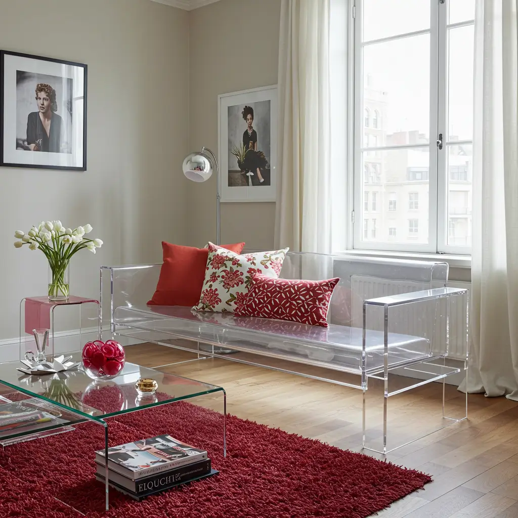 Transparent Acrylic Sofa for Ultra-Modern Vibe