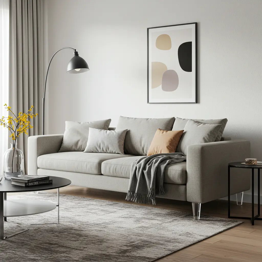 Transparent Leg Sofa for Light Visuals