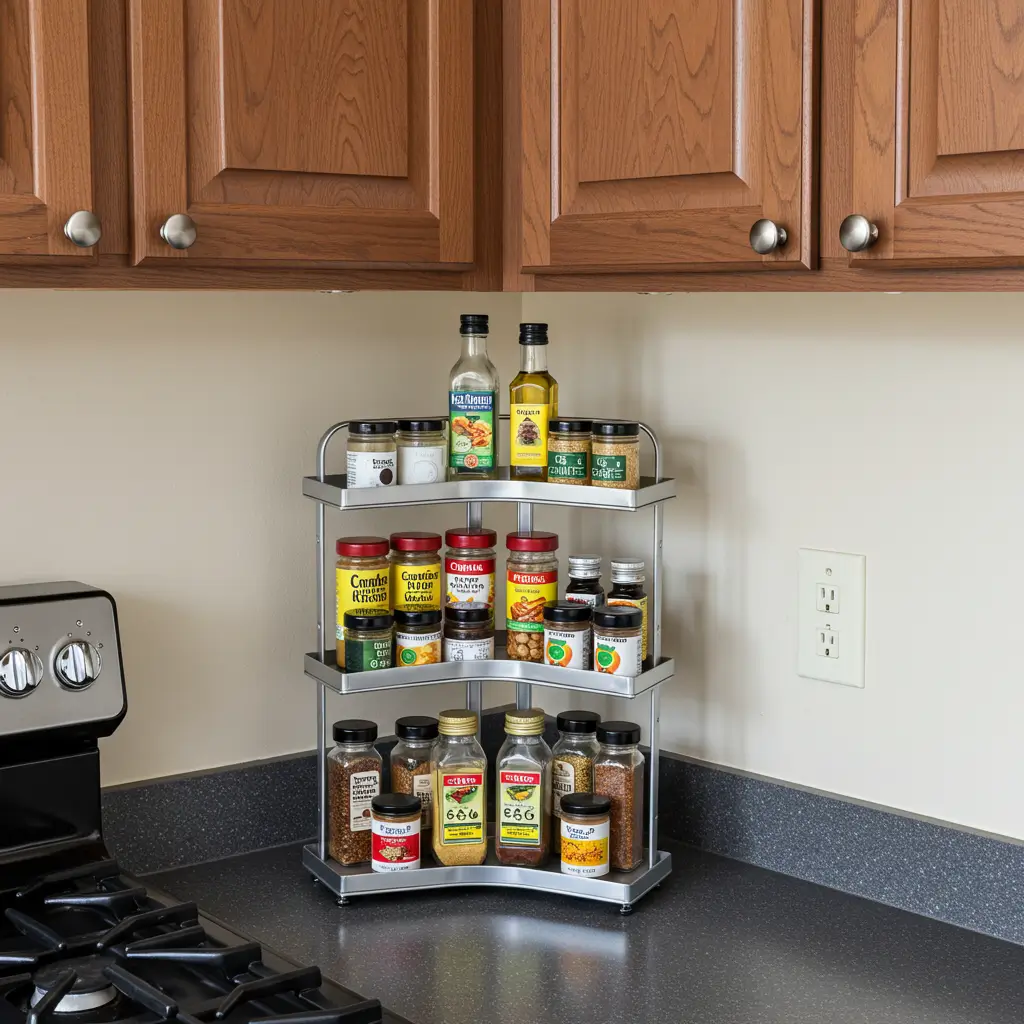 Use Tiered Corner Racks