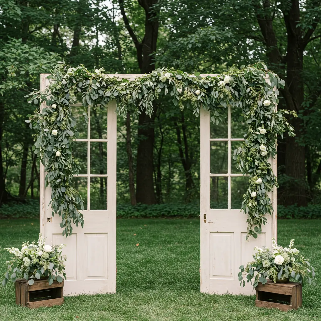 Vintage Door Frames with Greenery