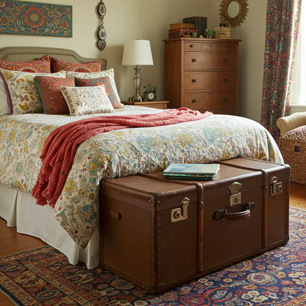 Vintage Trunks and Boho Storage