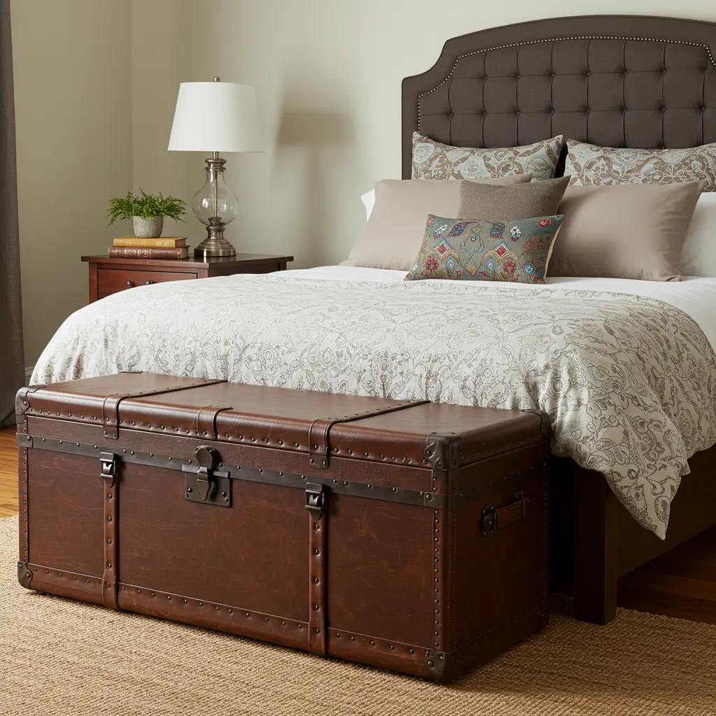 Vintage Trunks as Footboards