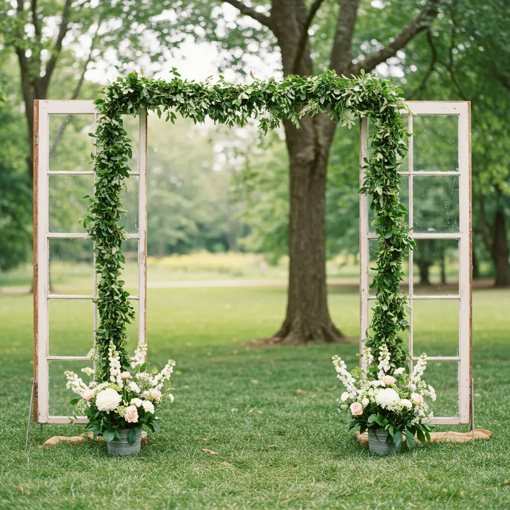 Vintage Window Panes and Vines