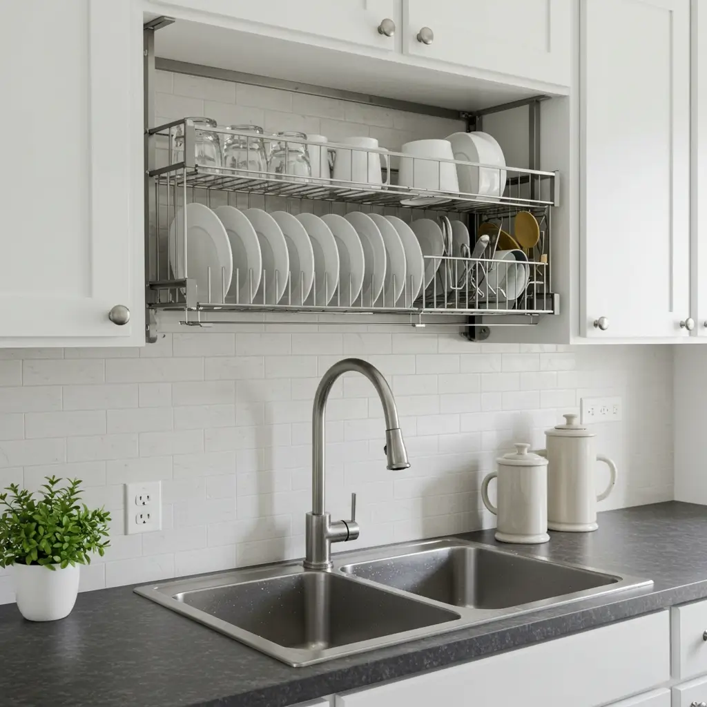 Wall-Mounted Dish Drying Rack