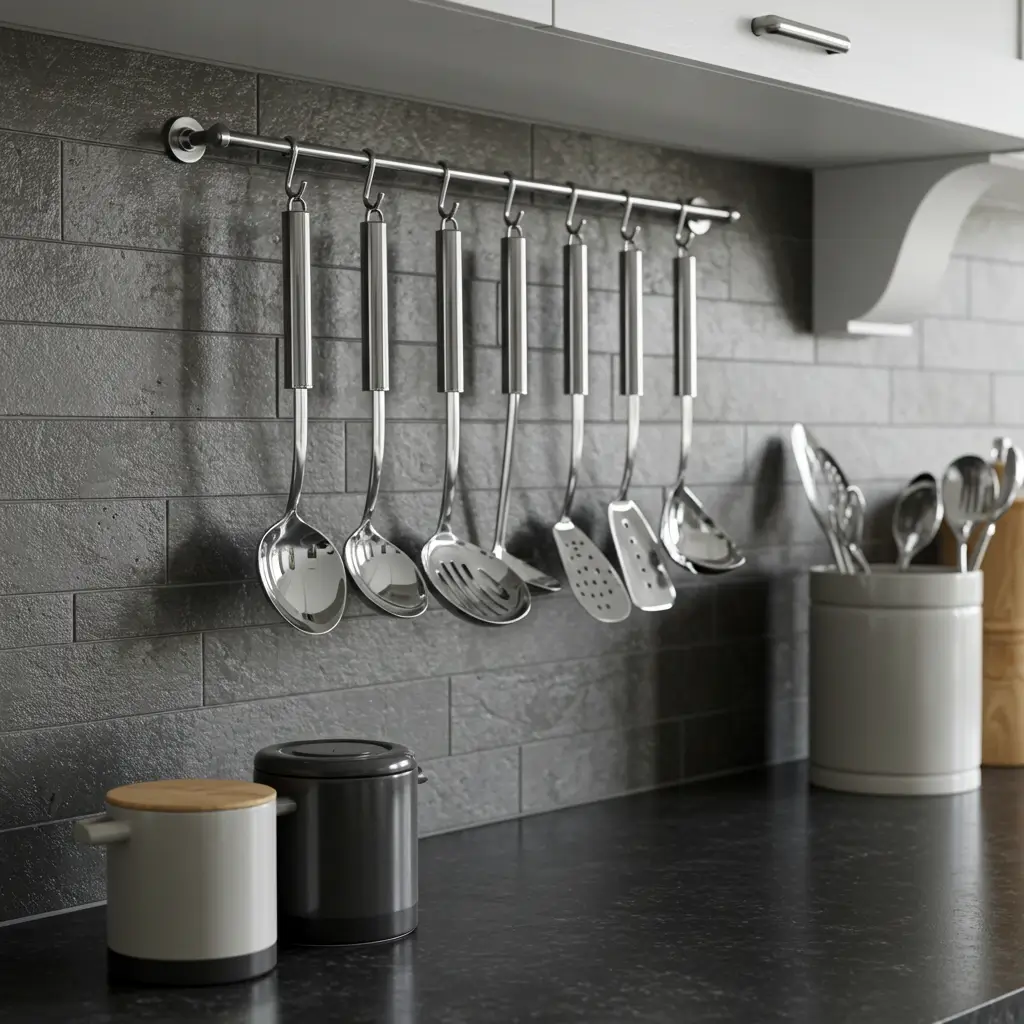 Wall-Mounted Utensil Rail