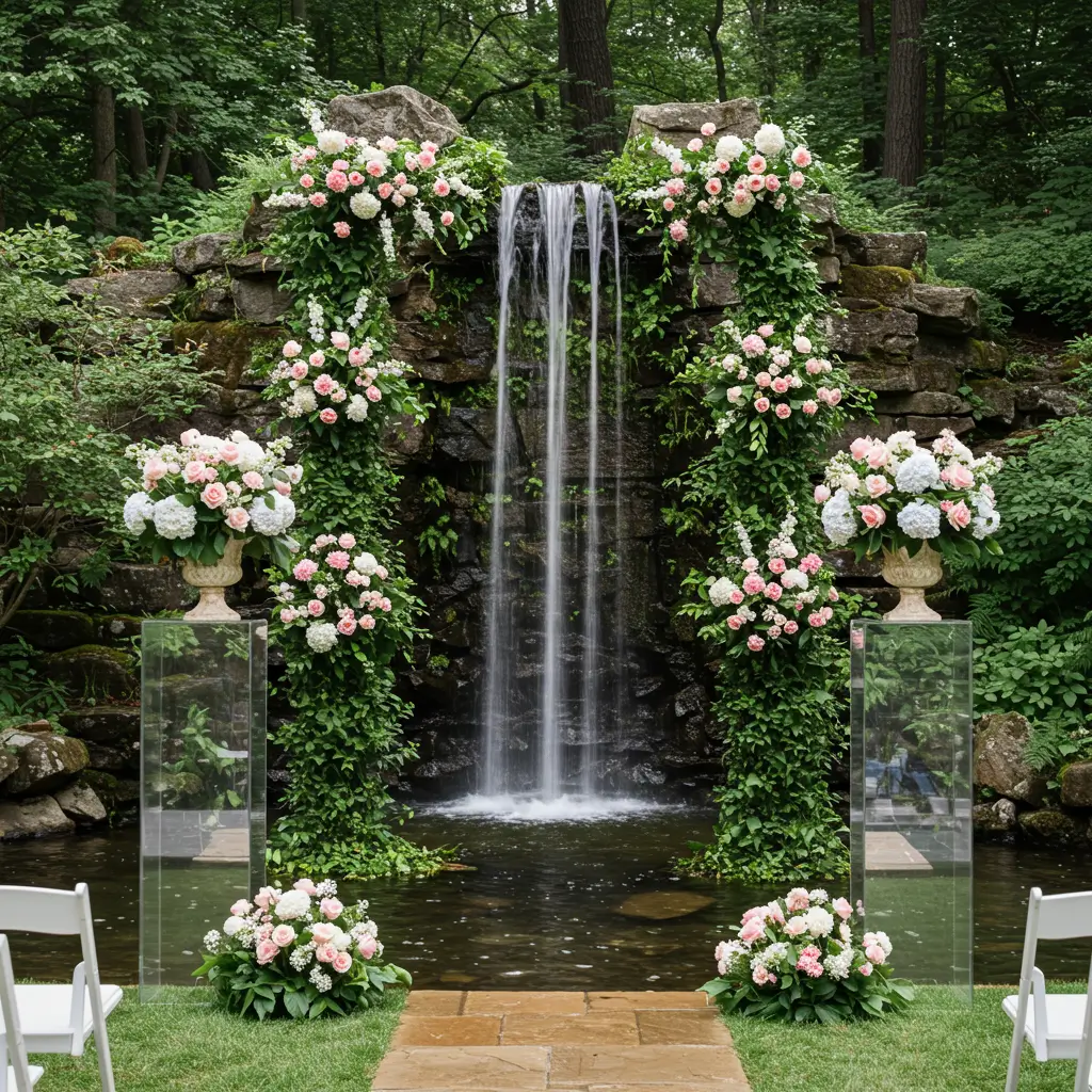 Waterfall Backdrop Altar