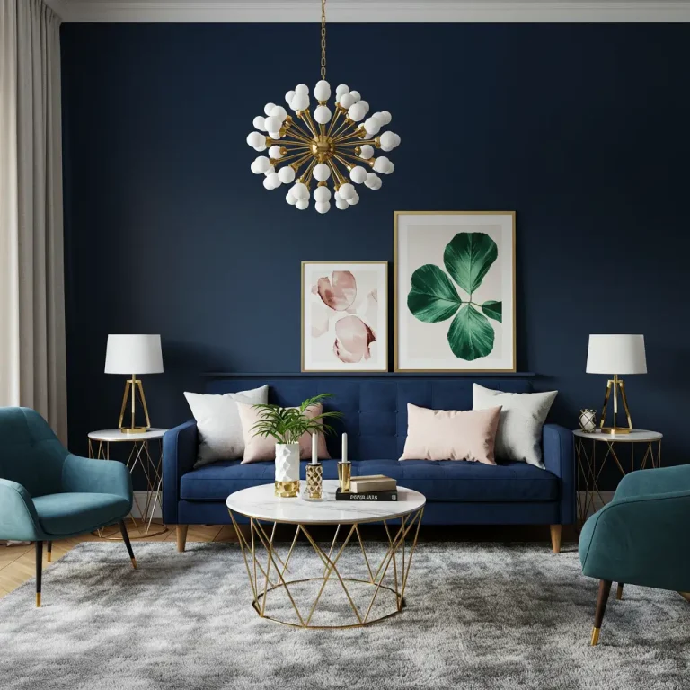 What Color Goes With Navy Blue Home Decor