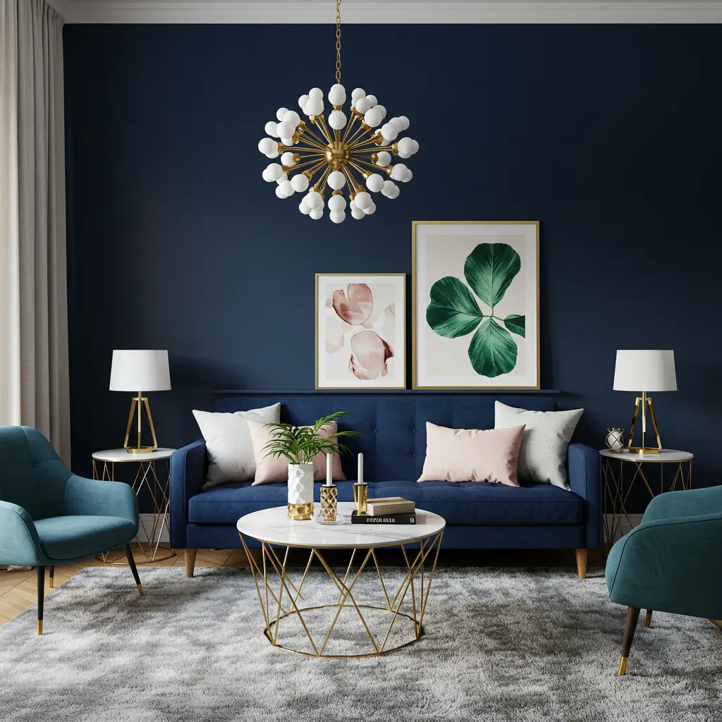 What Color Goes With Navy Blue Home Decor