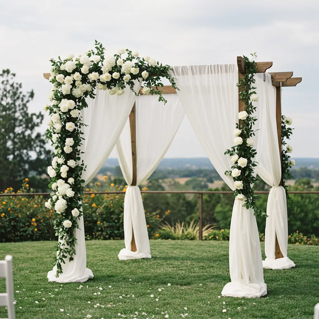 White Roses and Sheer Curtains