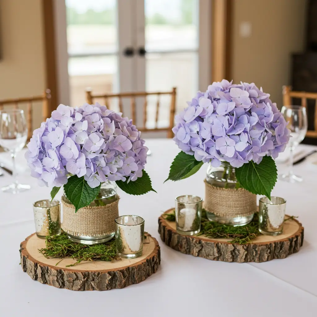 Wooden Slices as Floral Bases
