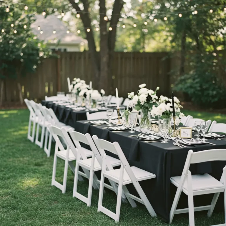 backyard wedding ideas black and white