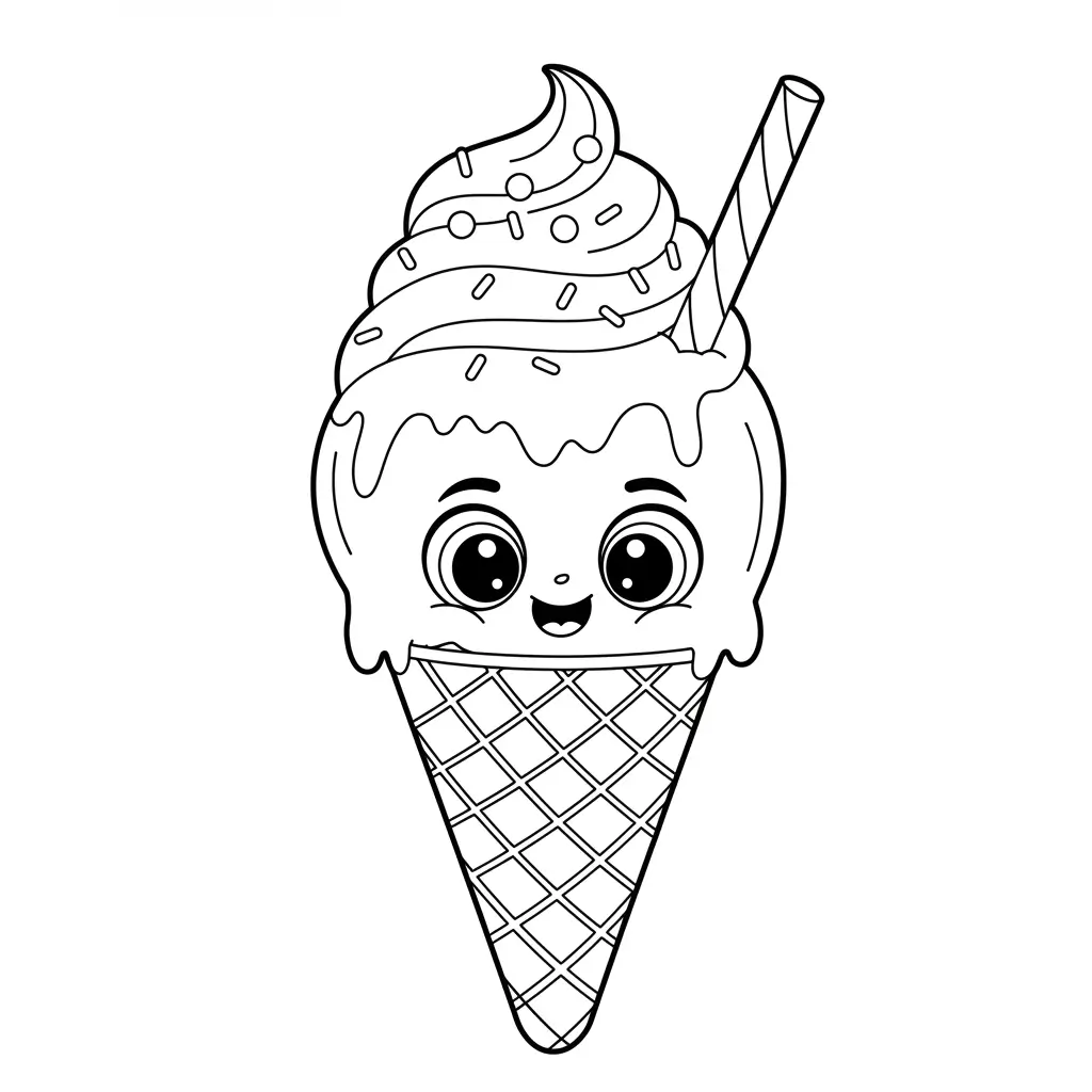 Easy Ice Cream Coloring Pages for Preschoolers and Toddlers - Creative ...