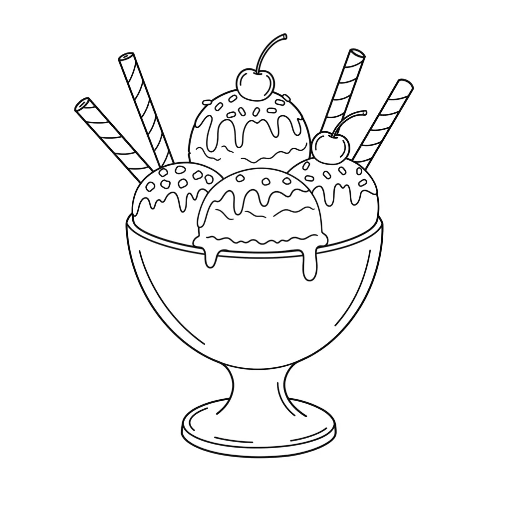 Easy Ice Cream Coloring Pages for Preschoolers and Toddlers - Creative ...