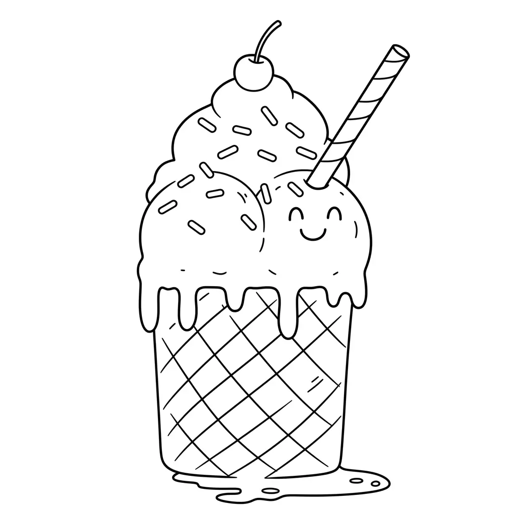 Easy Ice Cream Coloring Pages for Preschoolers and Toddlers - Creative ...