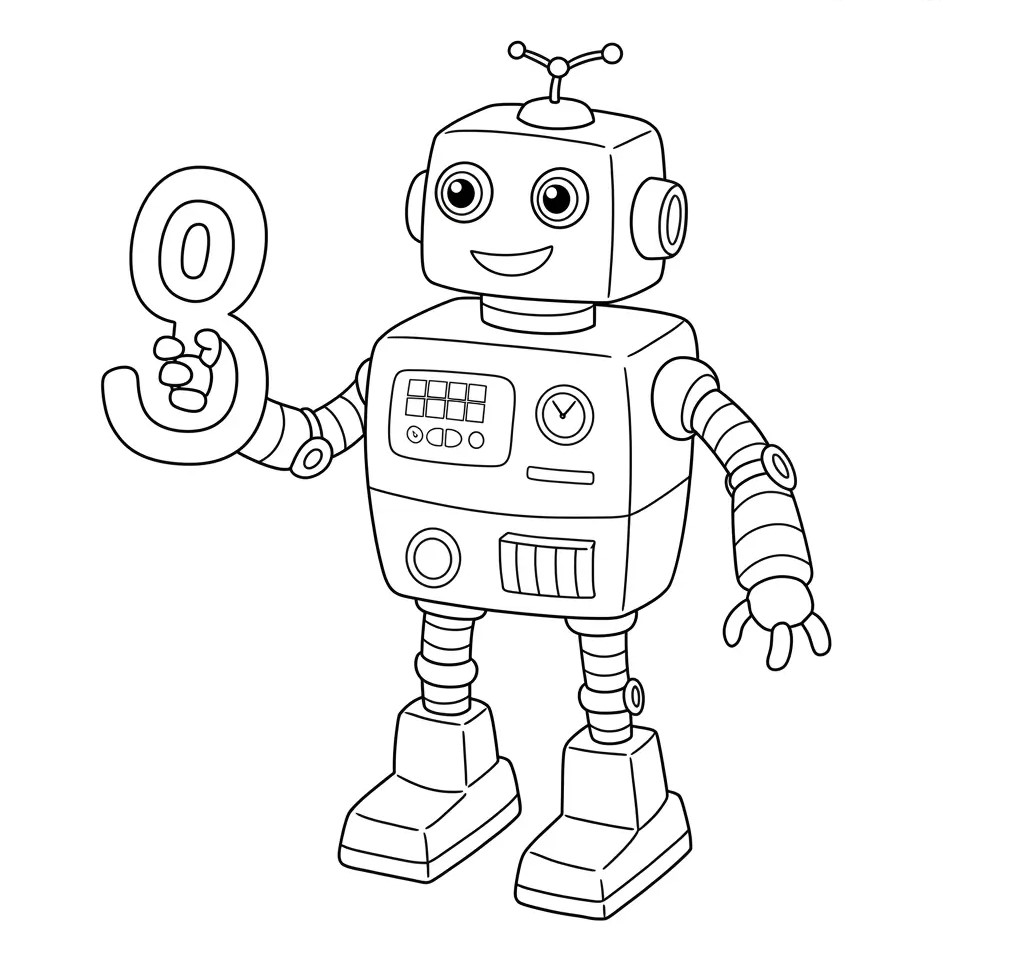 Number Bot Color Pages Boost Math Skills with These Coloring pages for Kids with Numbers ...