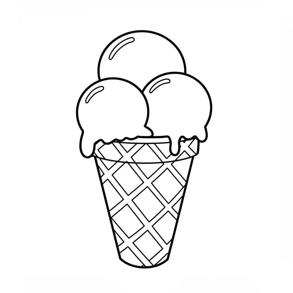 Easy Ice Cream Coloring Pages for Preschoolers and Toddlers - Creative ...