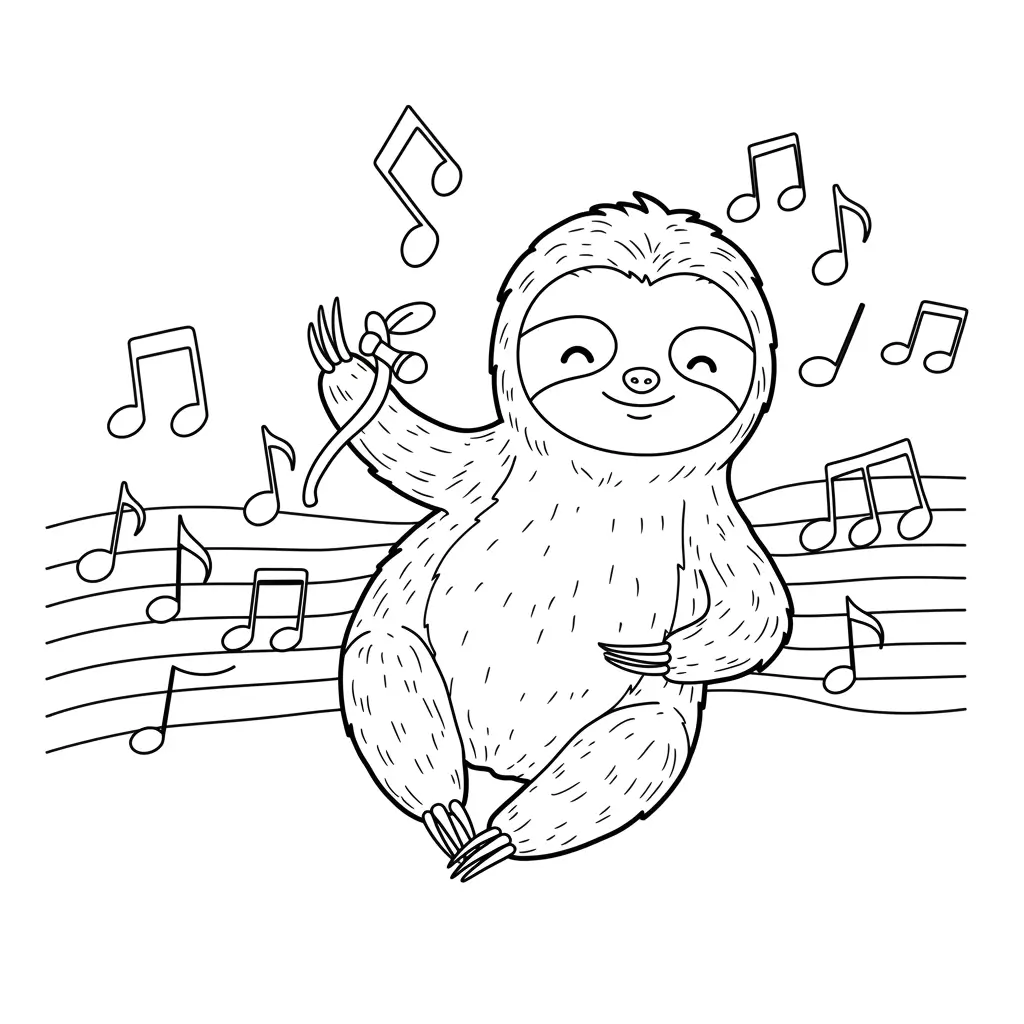 Sloth Taking Notes Ultimate Collection of Sloth Coloring Pages (Free Printables ...