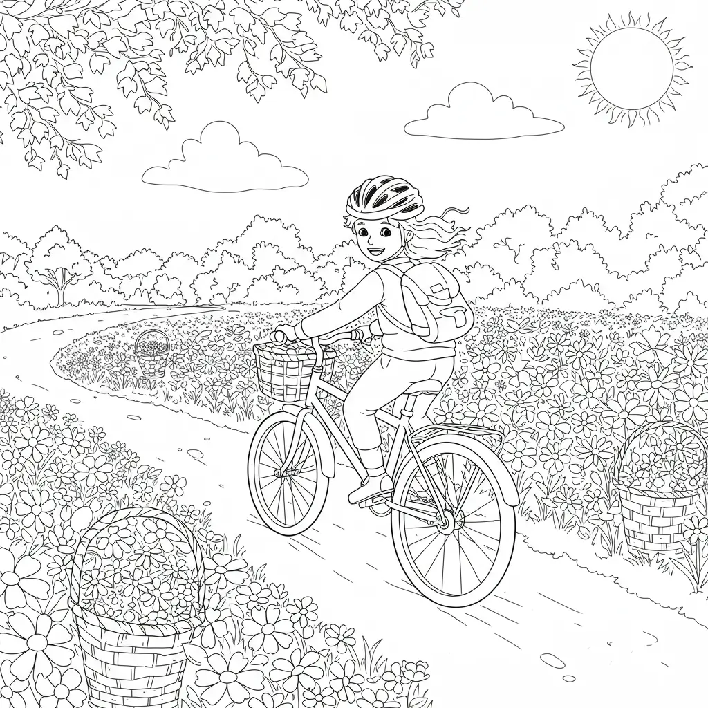 Spring Bike Color Pages Celebrate the Season: Spring Coloring Pages for Kids - Creative Color ...