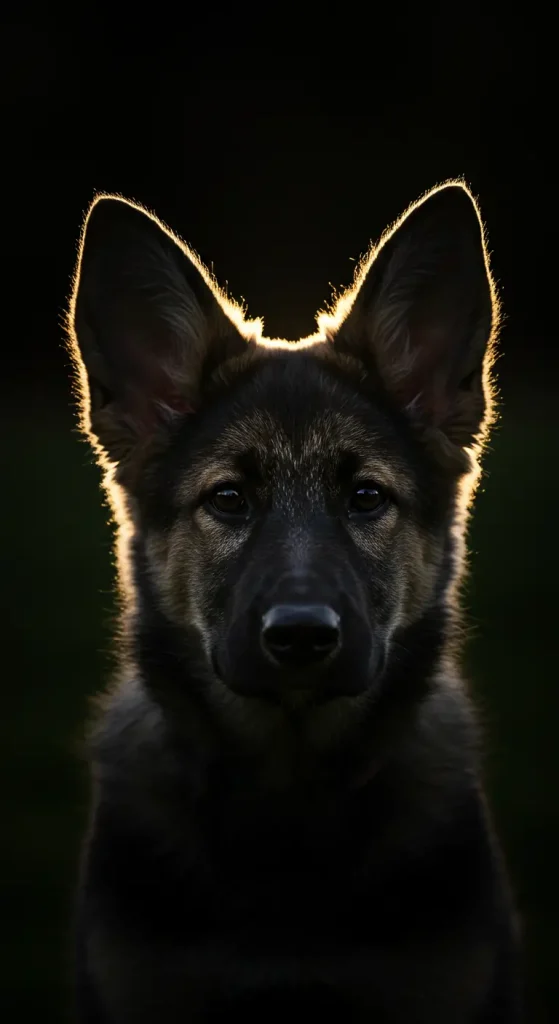 Backlit Ears Shepherd Pup