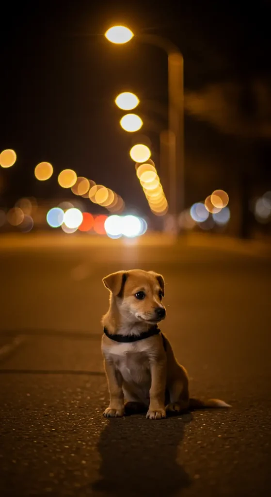 Night Bokeh Street Pup