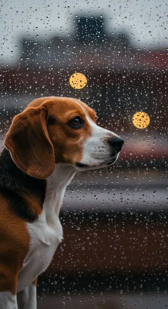 Rain Kissed Window Beagle