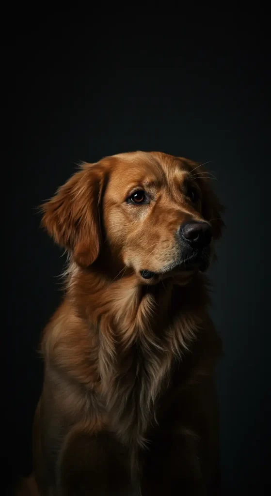 Shadowed Golden Retriever Portrait
