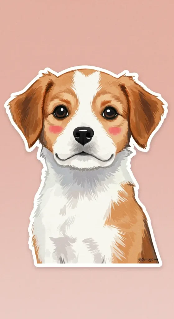 Watercolor Sticker Pup