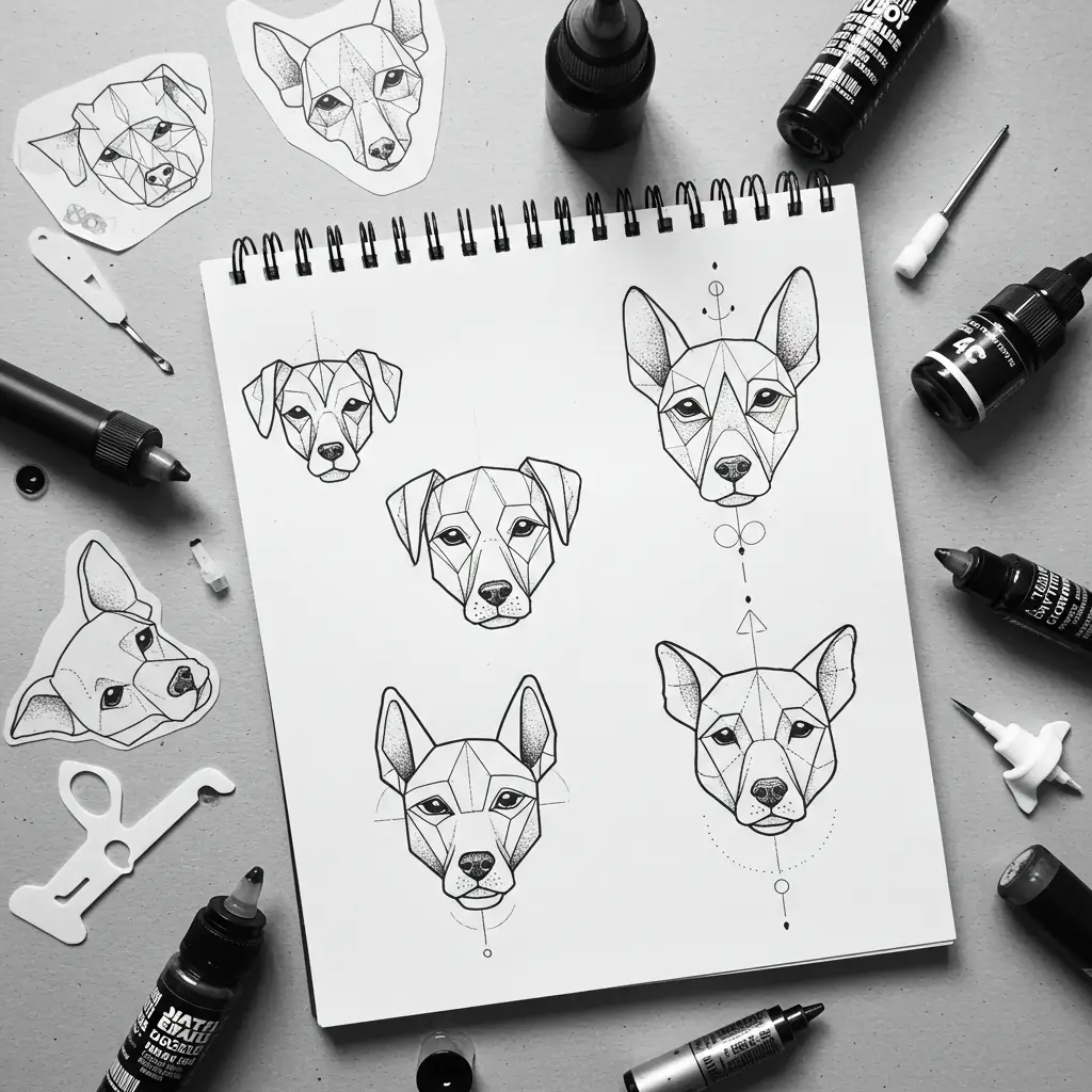 What makes geometric dog ink pop in 2025