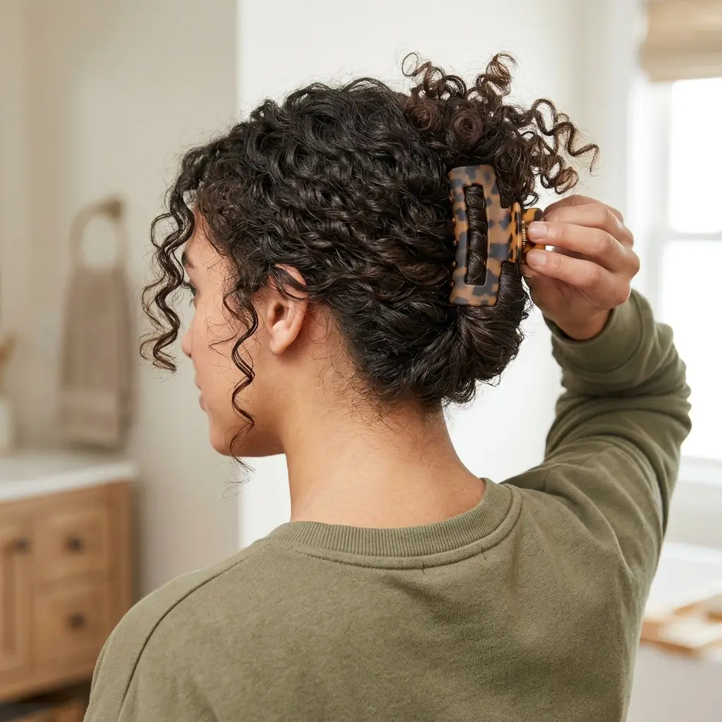 Claw Clip Curly Updo