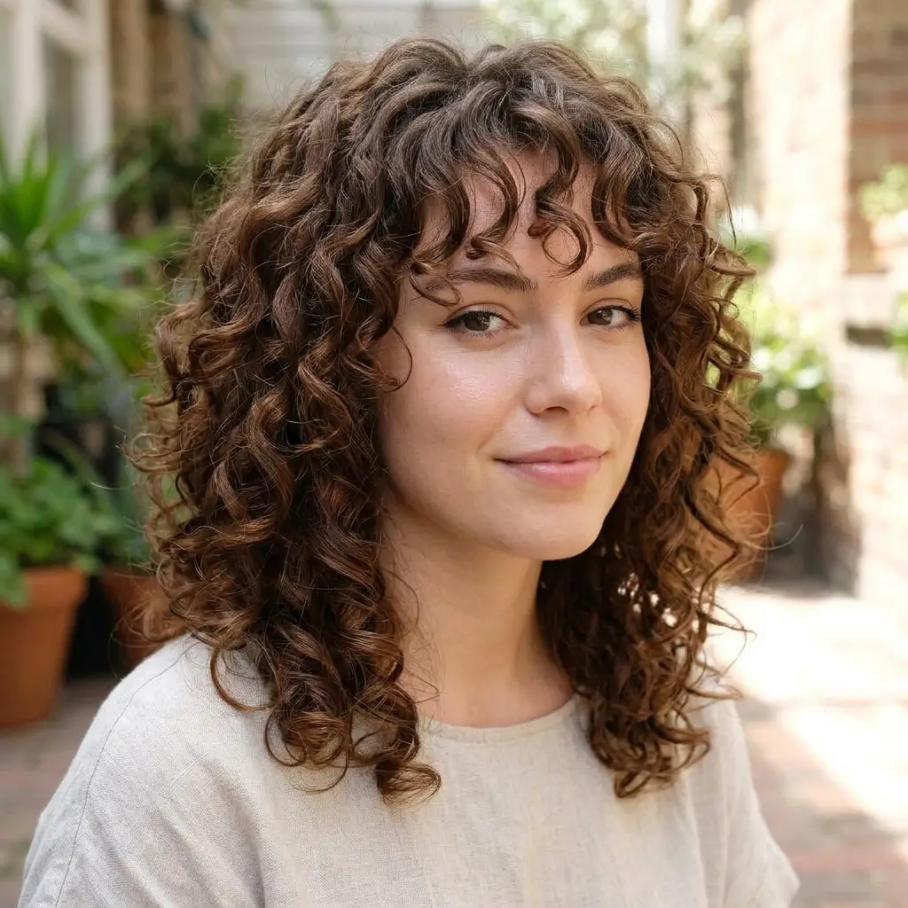 Curly Bangs Styling