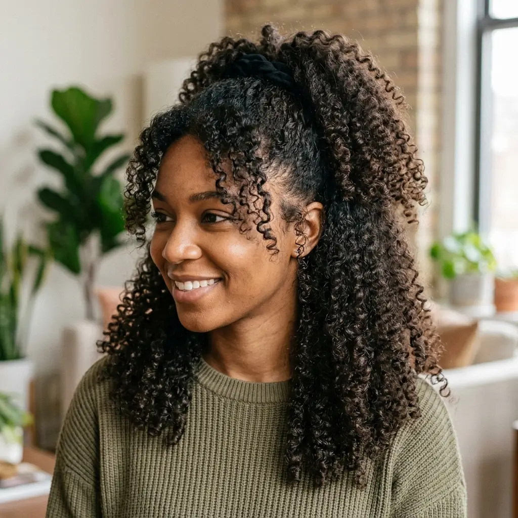 Curly Half Ponytail