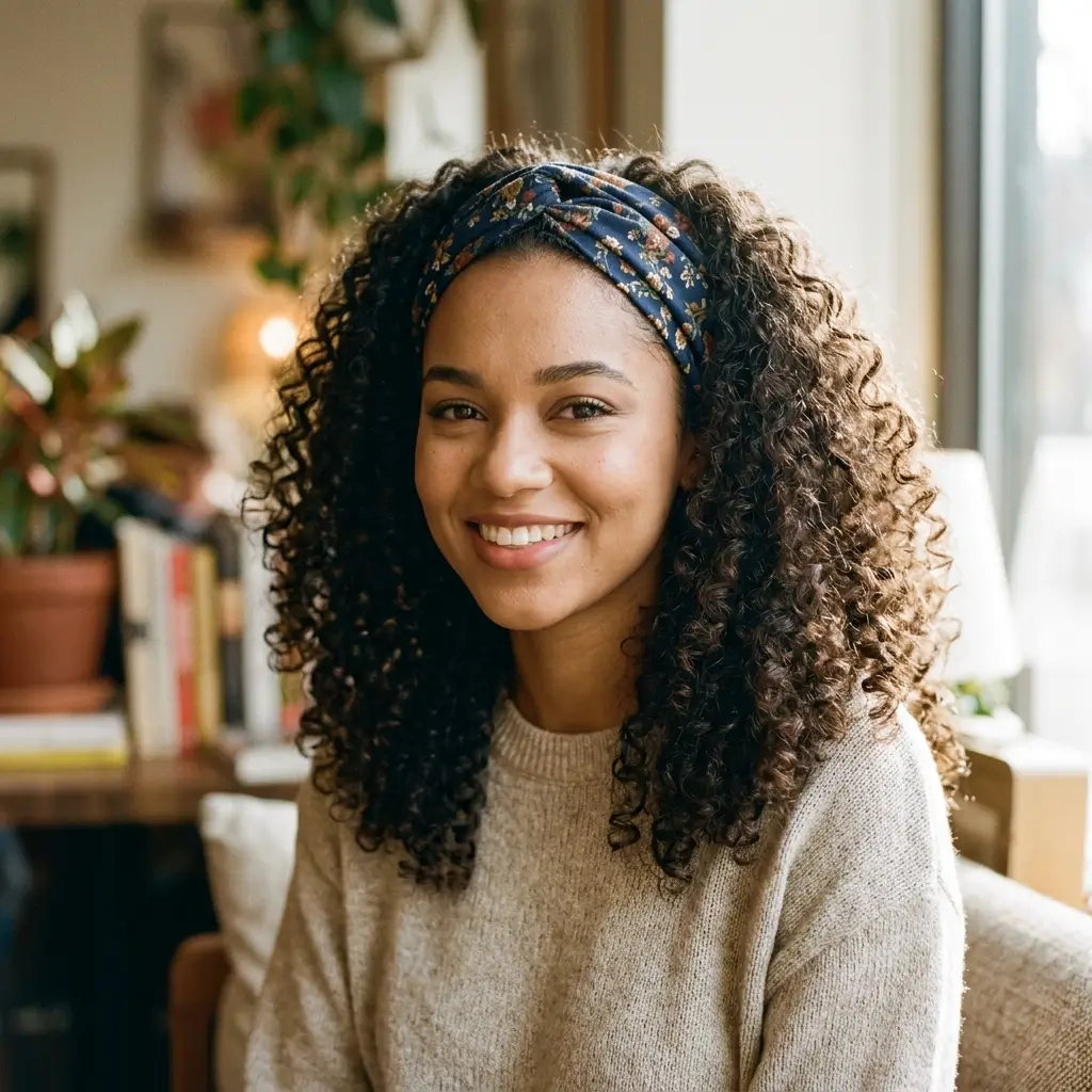 Curly Headband Style