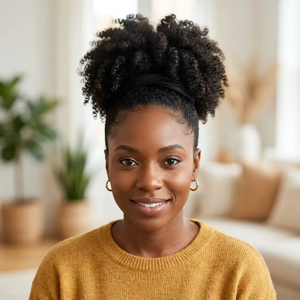 Curly High Puff